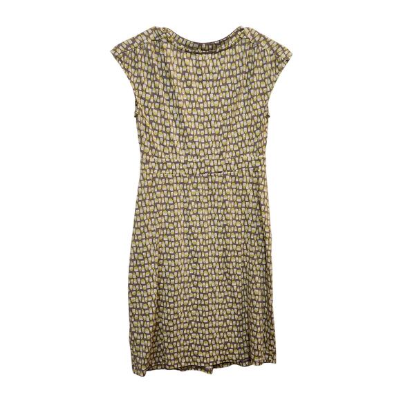 Boden Scoop Neck Above The Knee Margot Jersey Dress Pockets Yellow Geo Size 2P - Picture 2 of 11